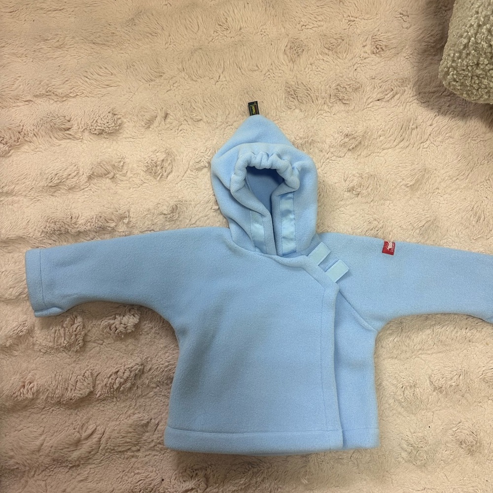 Light Blue Hooded Fleece Jacket 12 Month